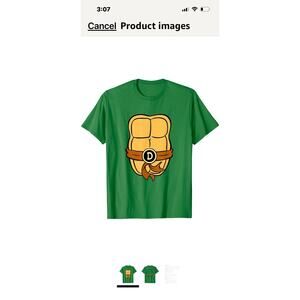 Teenage Mutant Ninja Turtles T Shirt Large Cotton Shell TMNT Halloween Costume